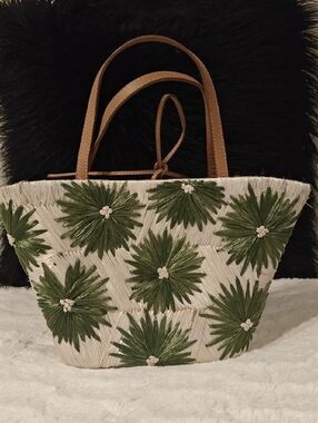 Kate Spade Cabo Natural Straw Floral Bag